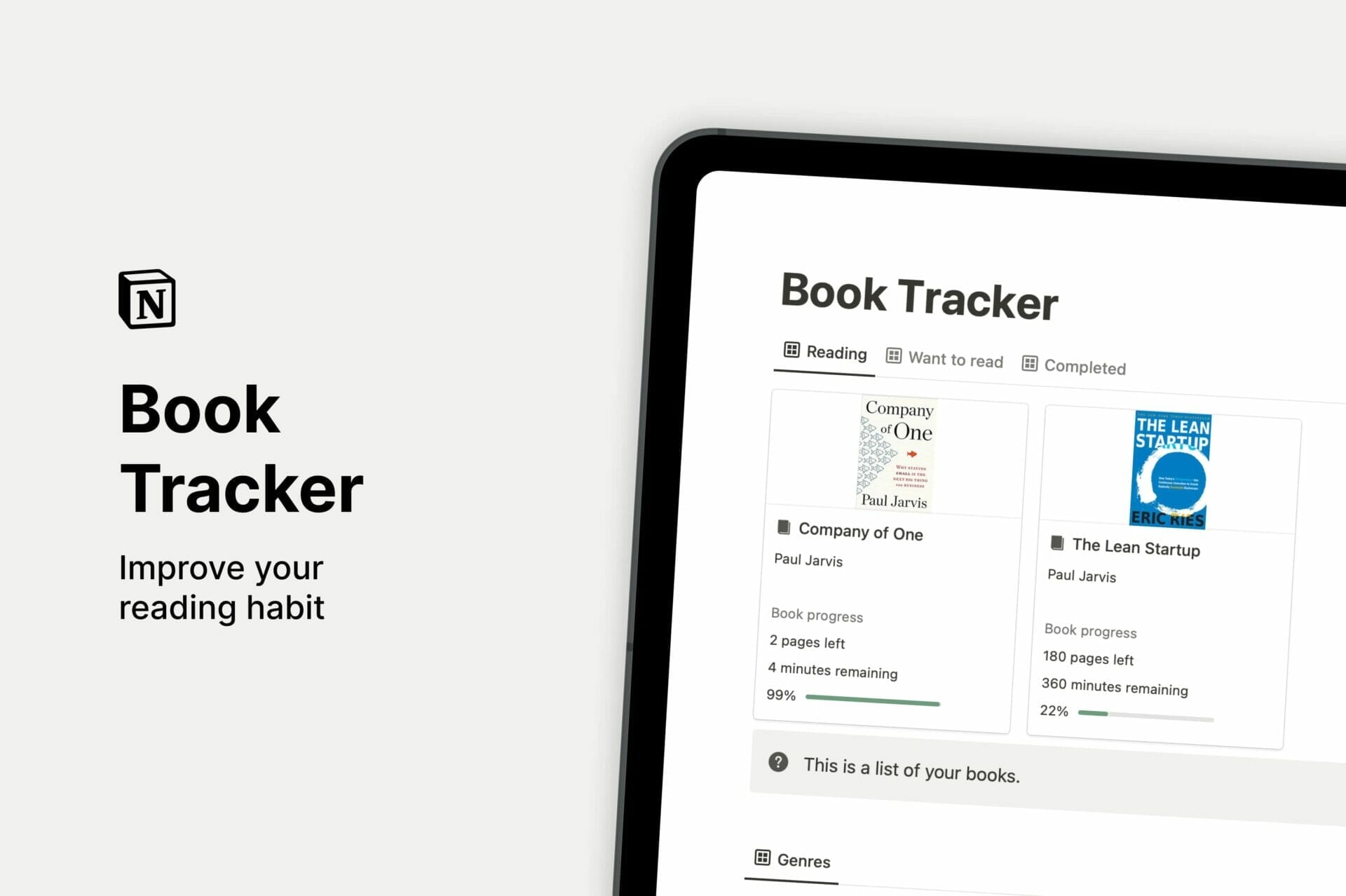 Free Notion Book Tracker