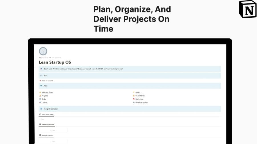 Lean Startup OS - Project Management Template for Notion