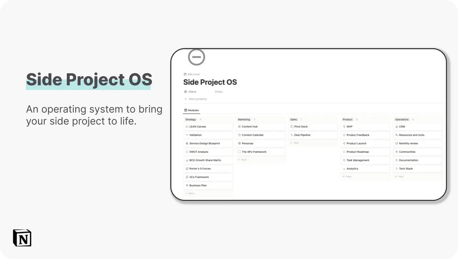 Side Project OS - Notion Project Template