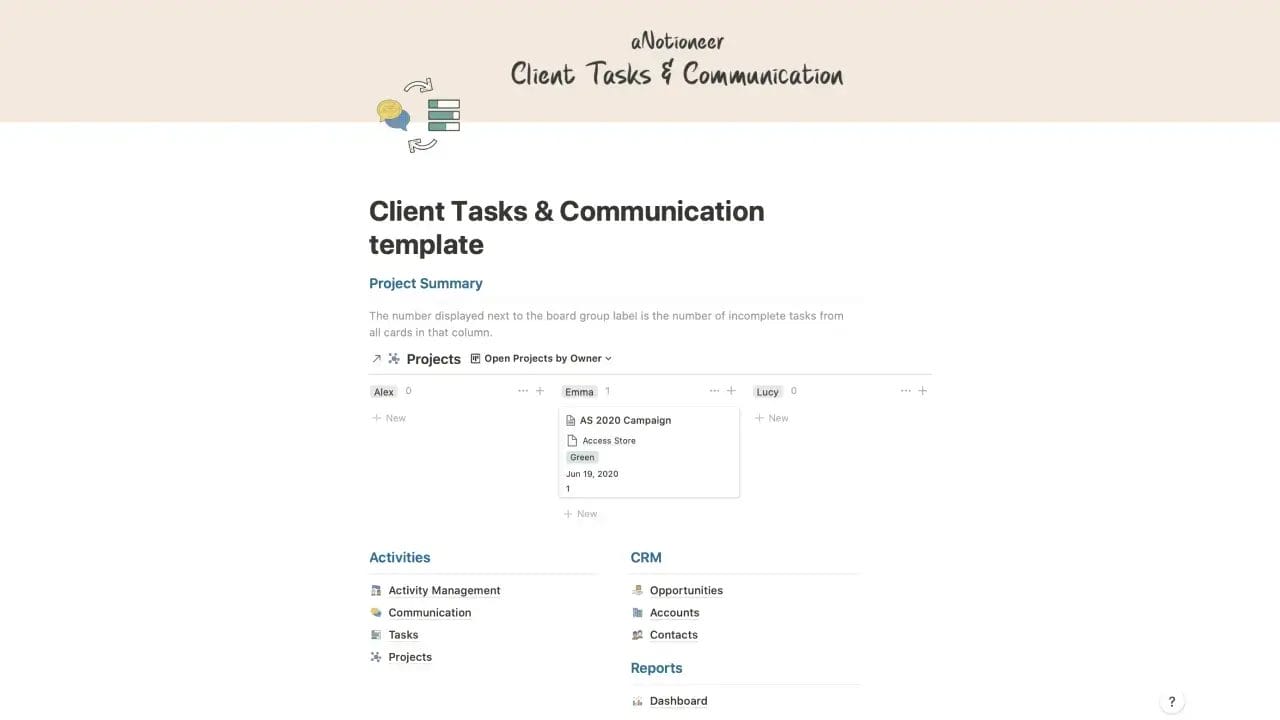 Client Tasks and Communication Manager