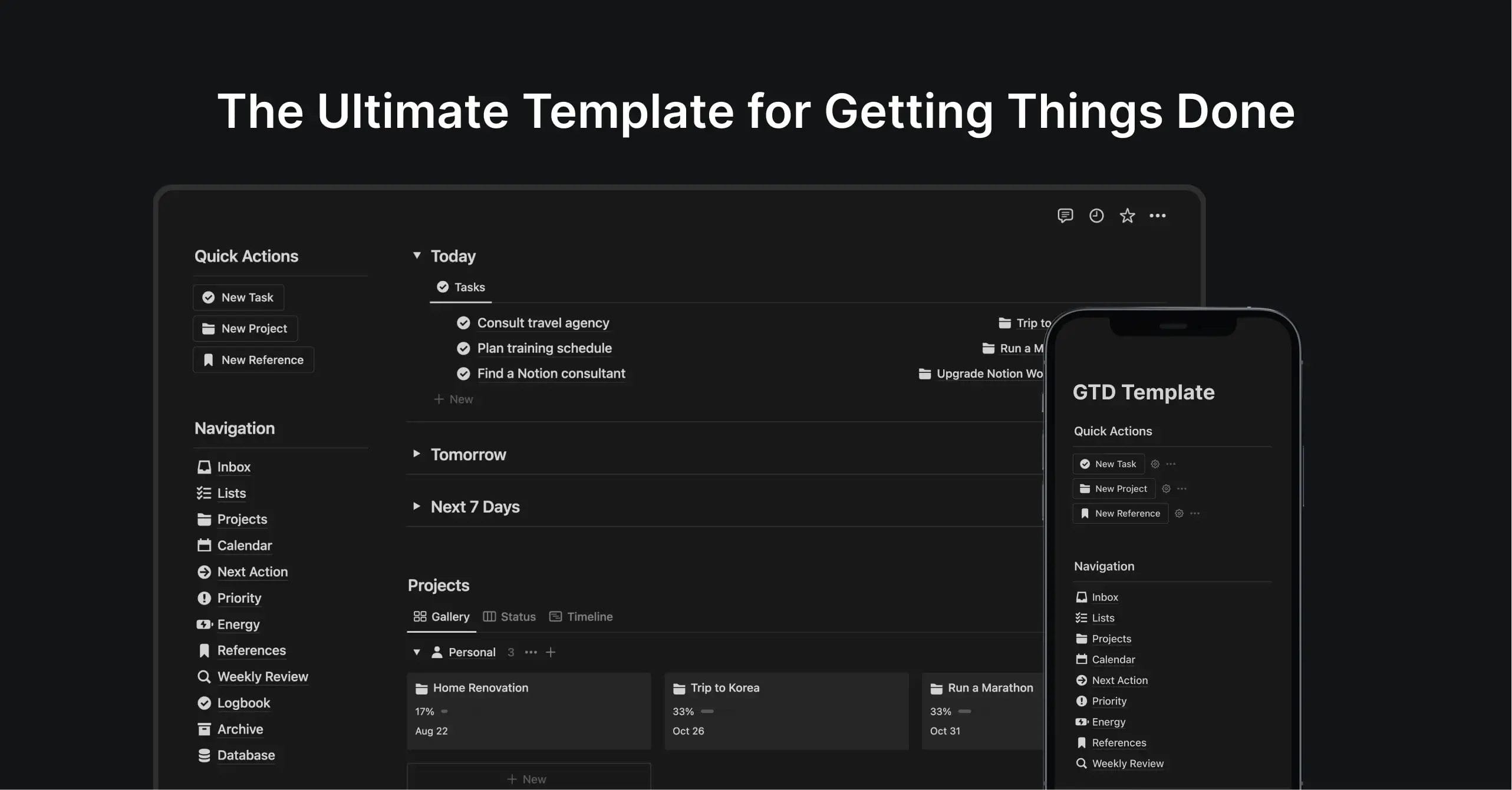 Getting Things Done (GTD) Dashboard by Easlo